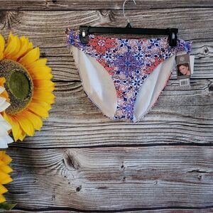 "Daisy Fuentes " Woman's bikini Bottoms 👙 Size: 16 peach/blue/white NWT